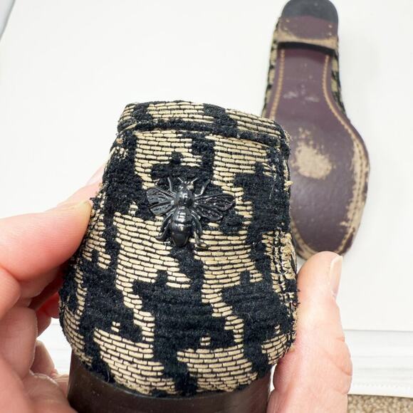 Bougeotte Black & Tan Houndstooth Penny Loafers Sz EU 36 Tweed Handmade in Italy - Picture 5 of 9